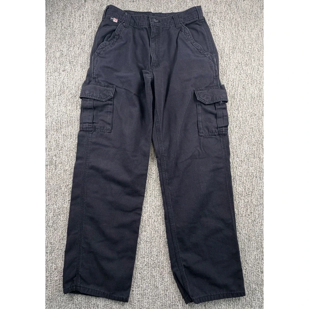 Carhartt Cargo Pants Men 33(30)x32 Black FR Flame Resistant Original Fit FRB240- - Picture 1 of 9